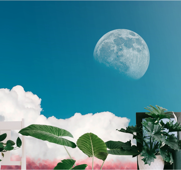 Full moon during daytime Teenage Wall Murals - TenStickers