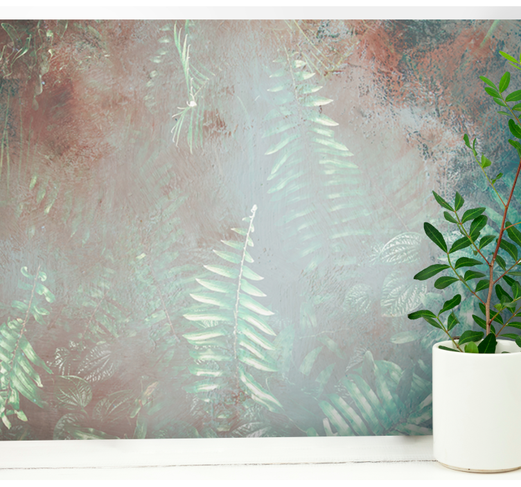 Gentle Fern Pattern entrance wall mural - TenStickers
