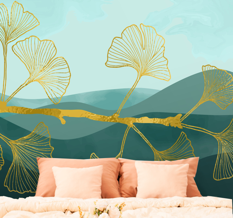 "Glamour style" ginko tree tree mural - TenStickers