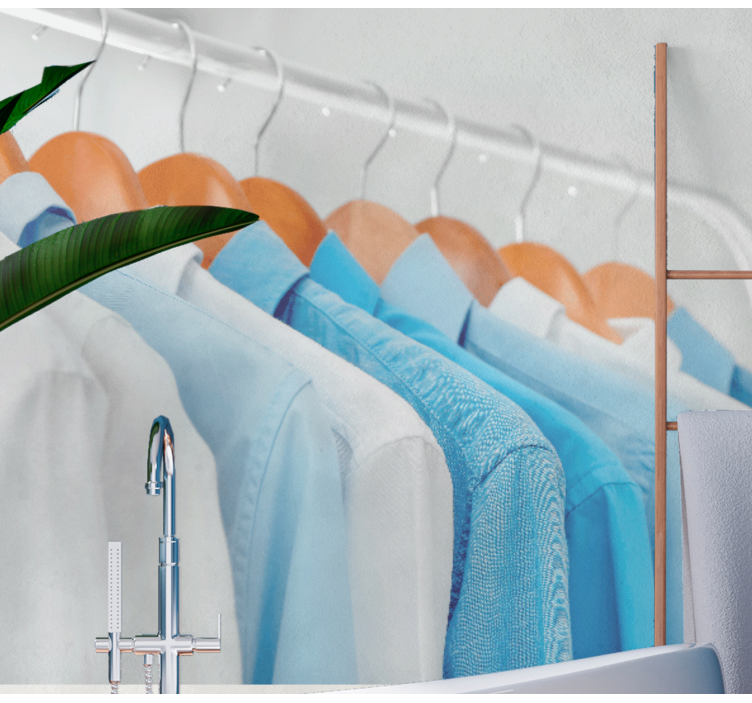 Hanging Blue Shirts wall mural - TenStickers
