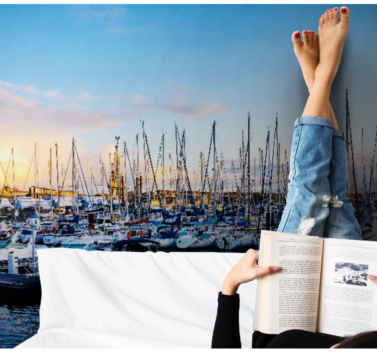 Harbor with Masts city wall mural - TenStickers