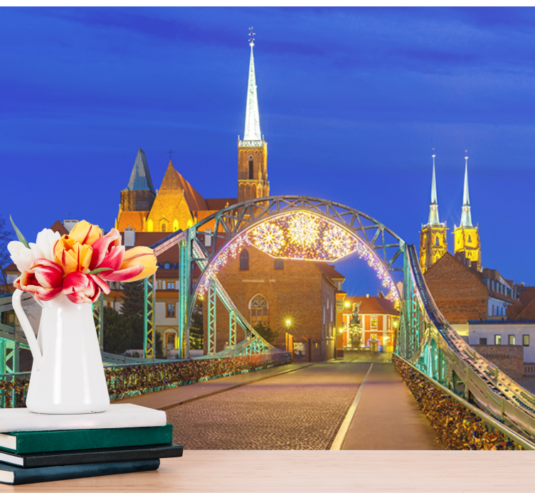 Historic Bridge View city wall mural - TenStickers