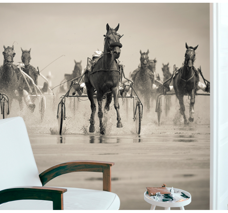 Horses Racing Together animal wall mural - TenStickers