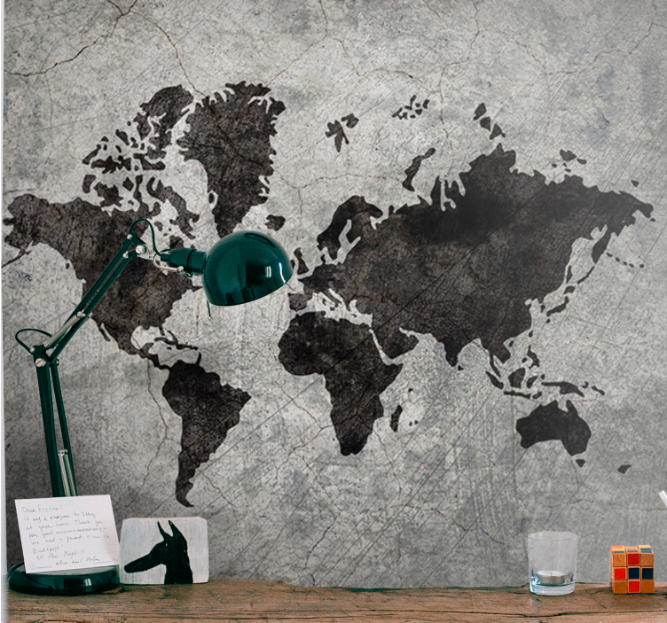 Industrial Themed Worldmap modern wall mural - TenStickers