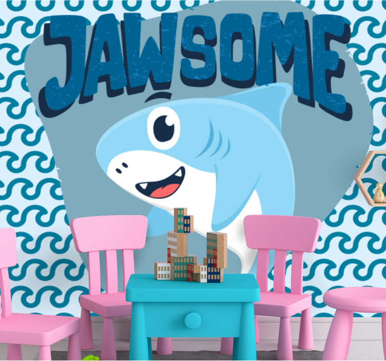 Jawsome Shark Character children wall mural - TenStickers