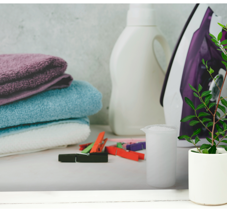 Kitchen mural laundry essentials showcase - TenStickers