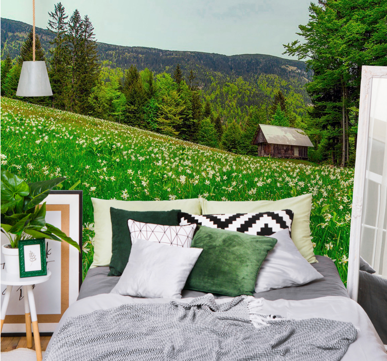Landscape "cottagecore" style nature wall mural - TenStickers