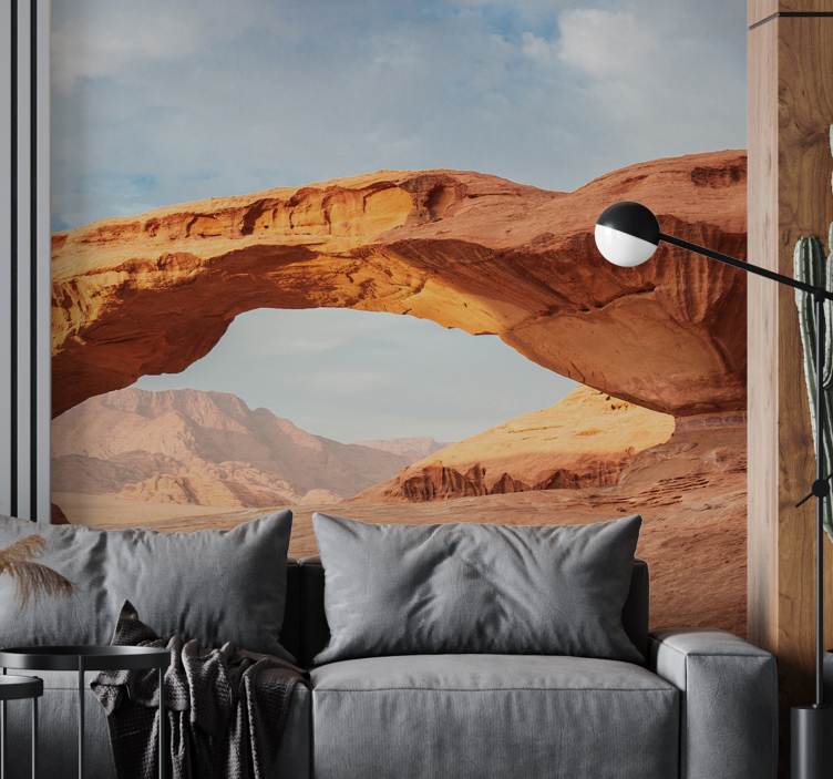 Landscape mural wallpaper desert arch scene - TenStickers