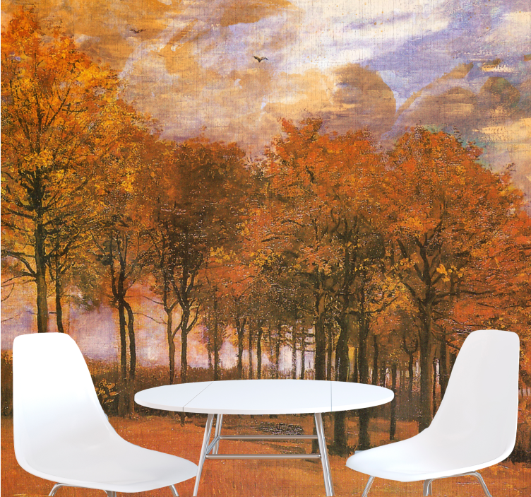 Landscape mural wallpaper fall woodland scene - TenStickers
