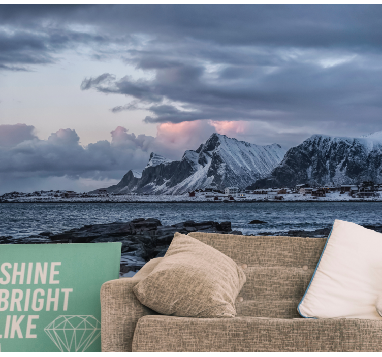 Landscape mural wallpaper icy summit crests - TenStickers