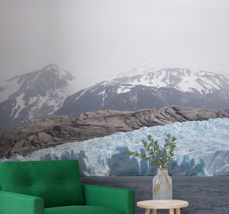 Landscape mural wallpaper mountain glacier view - TenStickers