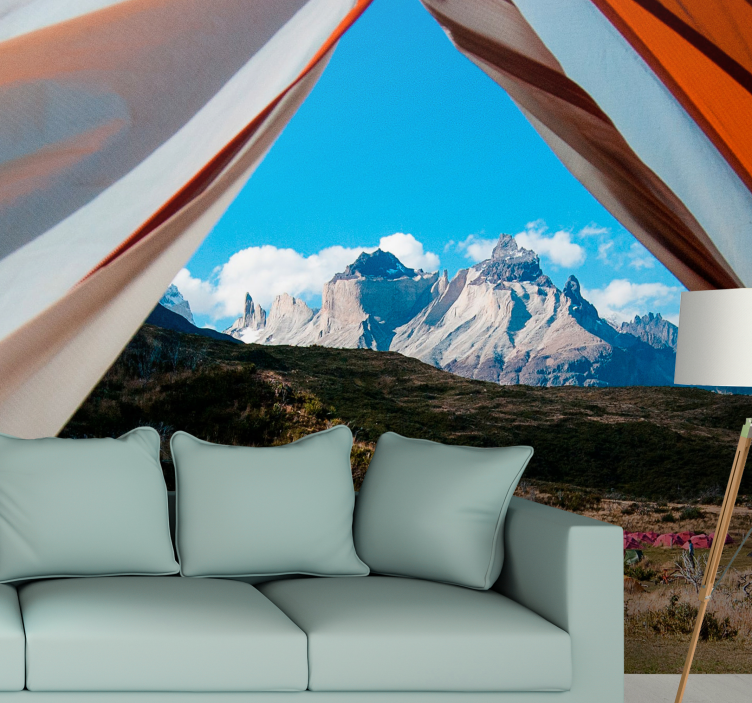 Landscape mural wallpaper mountain view canvas - TenStickers