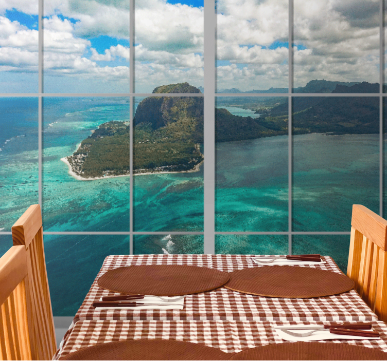 Landscape mural wallpaper ocean view paradise - TenStickers