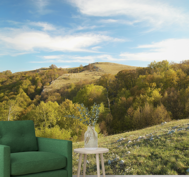 Landscape mural wallpaper rolling hill scene - TenStickers