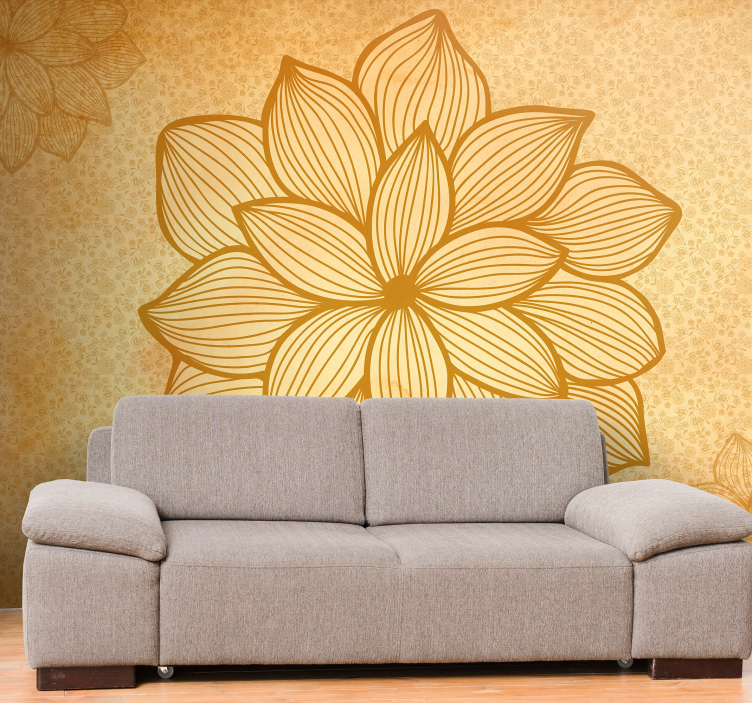 Mural for living room large floral design - TenStickers