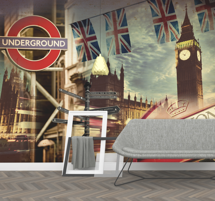London Collage london wall mural - TenStickers