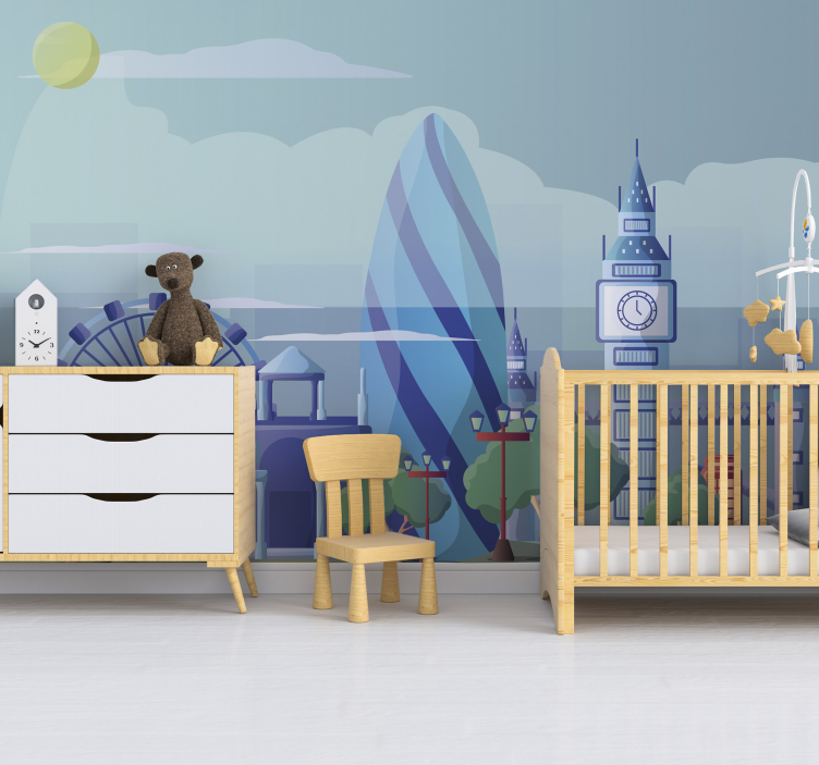 London Nursery Illustration london wall mural - TenStickers