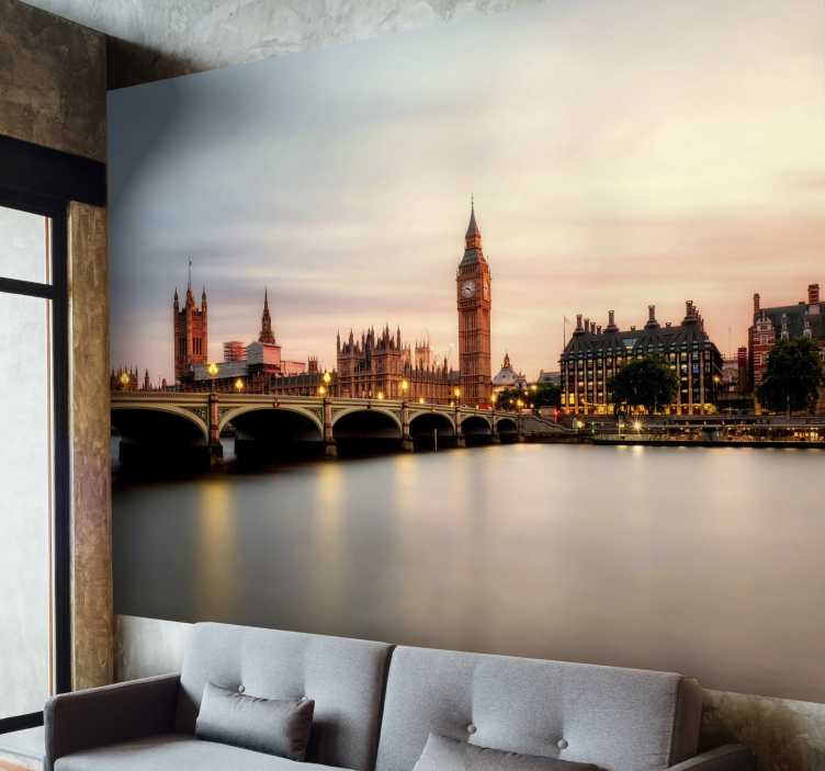 London Skyline Dusk london wall mural - TenStickers