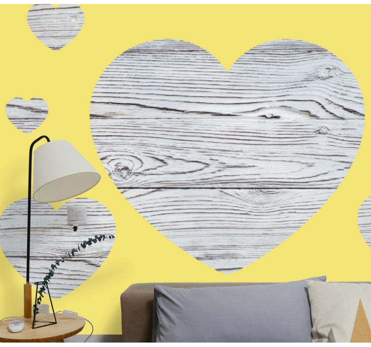 Love wall mural heartwood design - TenStickers