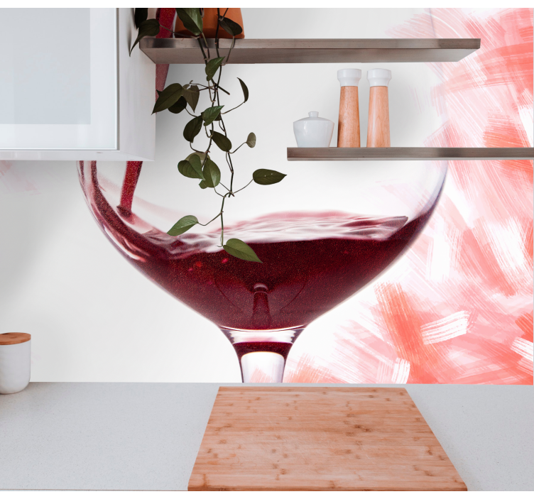 Love wall mural wine glass splash - TenStickers