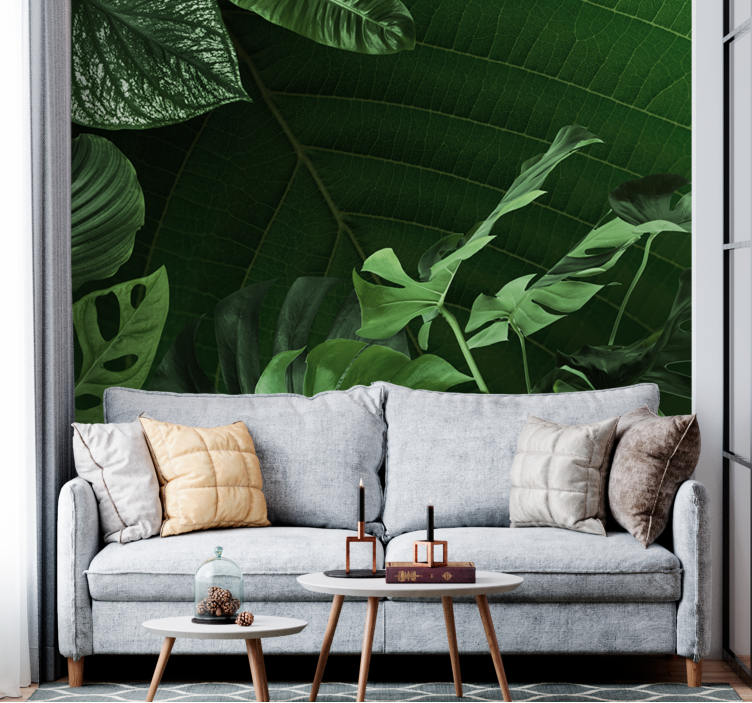 Lush green foliage nature wall mural - TenStickers