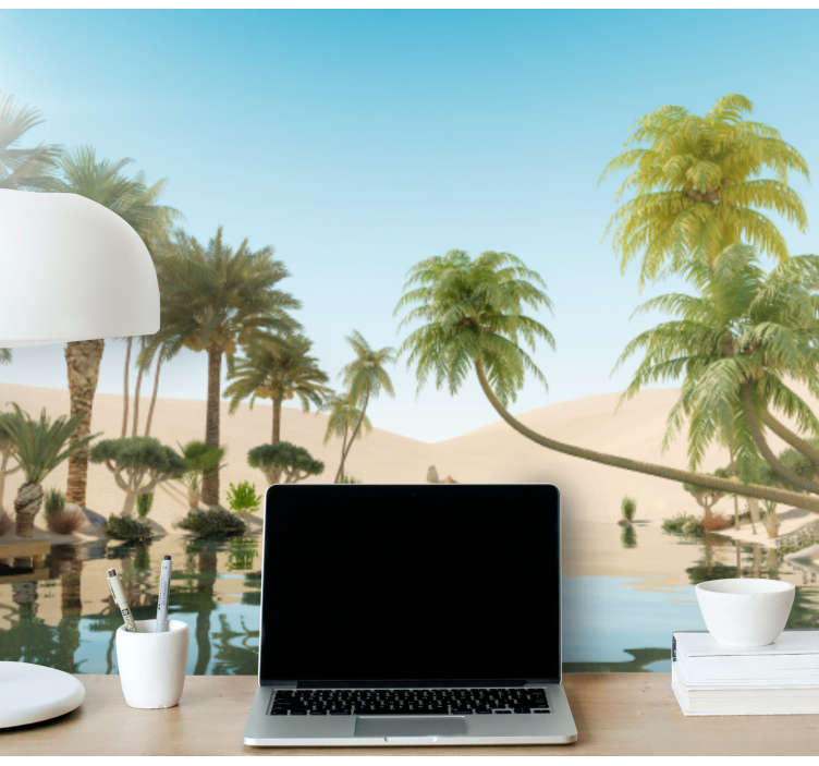 Lush Oasis Landscape desert mural - TenStickers