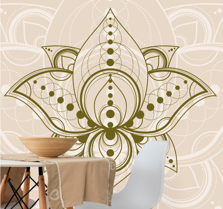 Mandala wall mural elegant lotus pattern - TenStickers