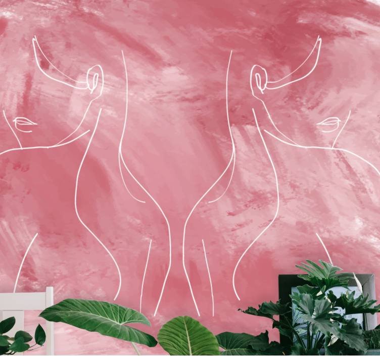 Minimalist Female Forms painting wall mural - TenStickers