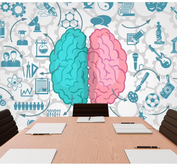Modern wall mural creative brain design - TenStickers