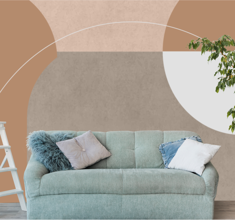 Modern wall mural geometric shape design - TenStickers