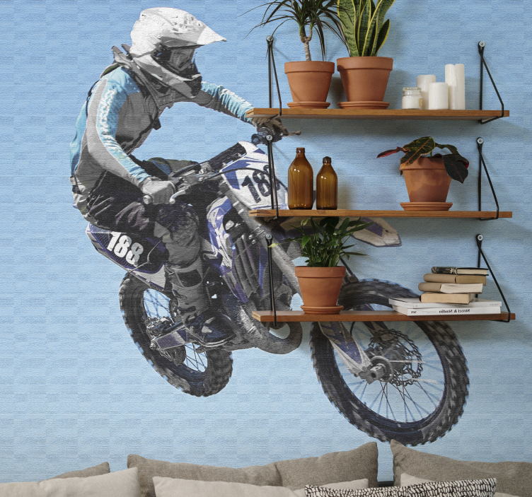 Motocross Action Scene vehicle mural - TenStickers