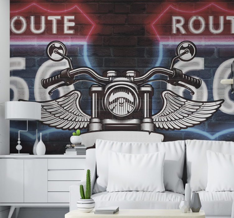 Motorcycle With Wings vehicle mural - TenStickers