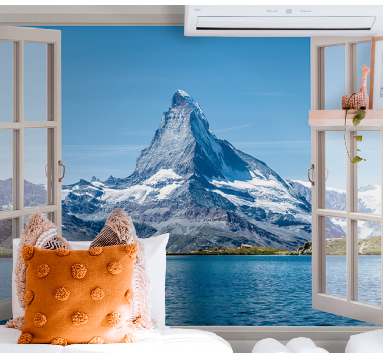 mountain view from the window 3D Wall Mural - TenStickers