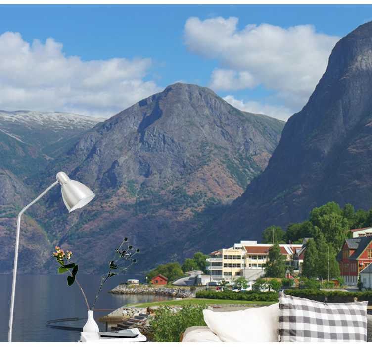 Mountain View Homes landscape mural wallpaper - TenStickers