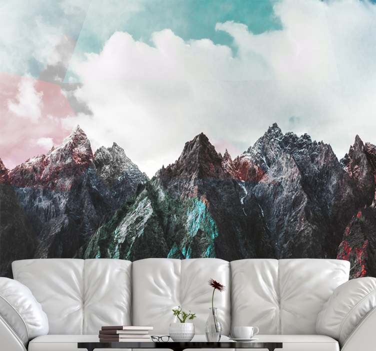 Mountain wall mural majestic mountain summits - TenStickers