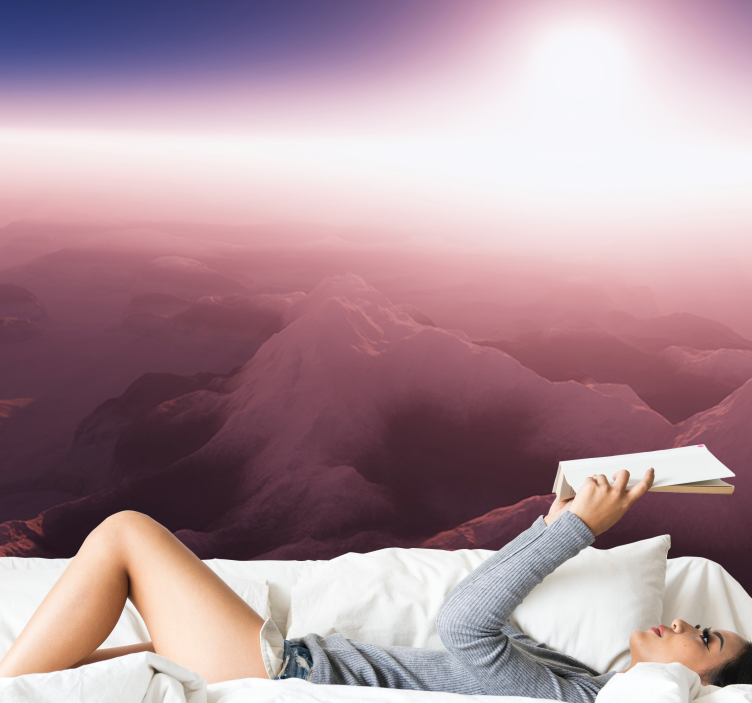 Mountain wall mural serene mountain peak - TenStickers