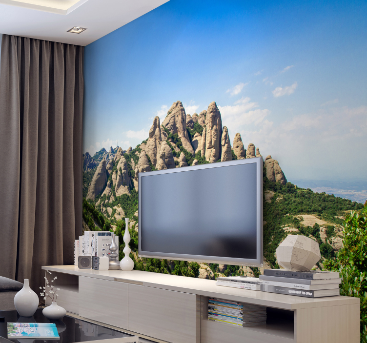Mountainous Peaks View mountain wall mural - TenStickers