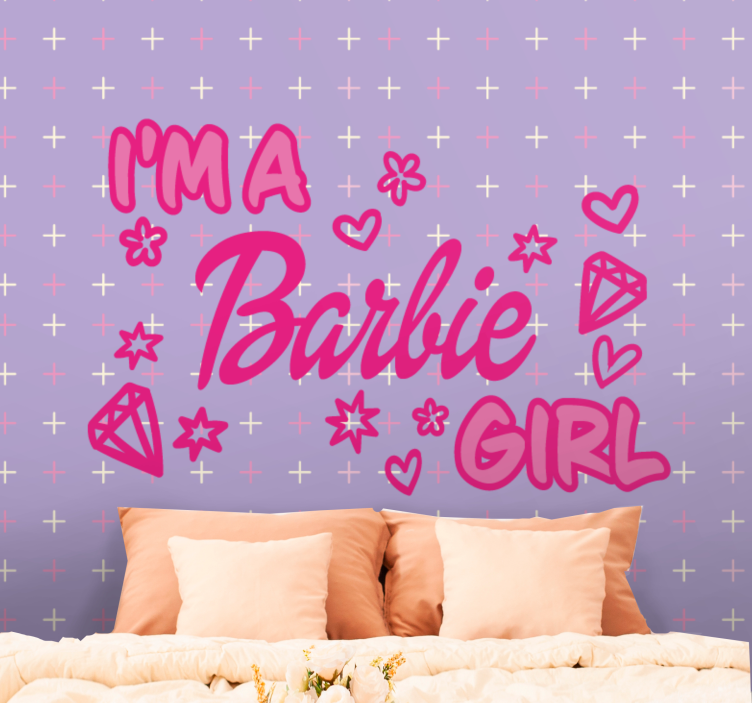 Mural quote i'm a barbie girl - TenStickers