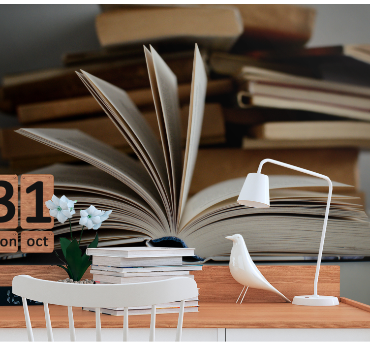 Mural quote open book scene - TenStickers