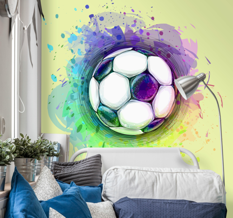 Music mural colorful soccer ball - TenStickers