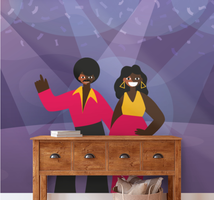 Music mural disco dancing duo - TenStickers