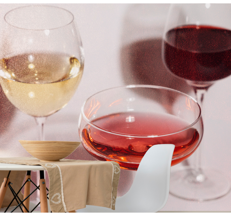 Music mural elegant wine glasses - TenStickers