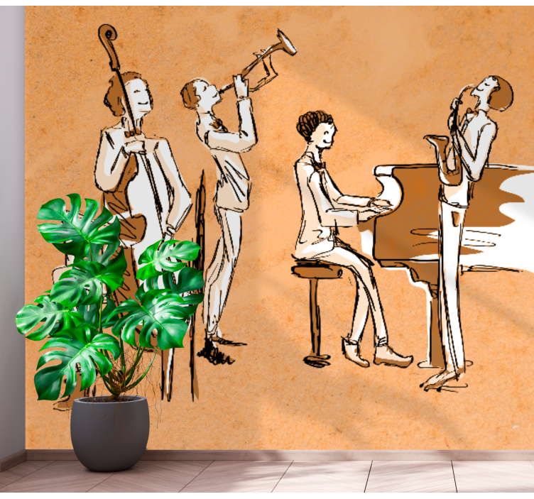 Music mural jazz band show - TenStickers