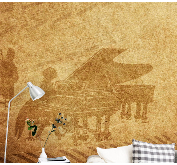 Music mural piano performance artwork - TenStickers