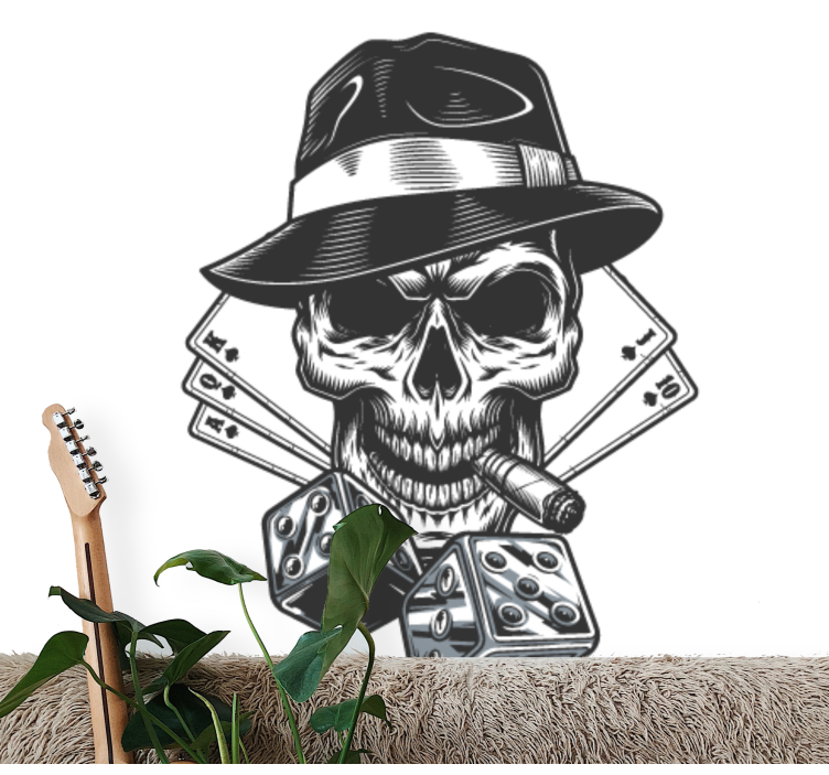 Music mural skull and dice design - TenStickers