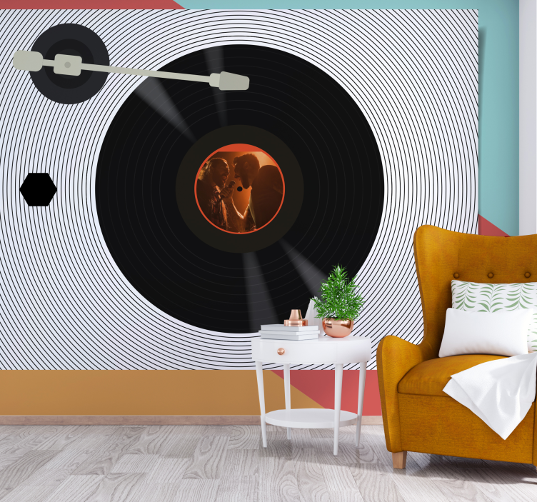 Music mural vinyl record romance - TenStickers