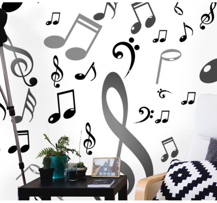 Music mural with musical notes design - TenStickers