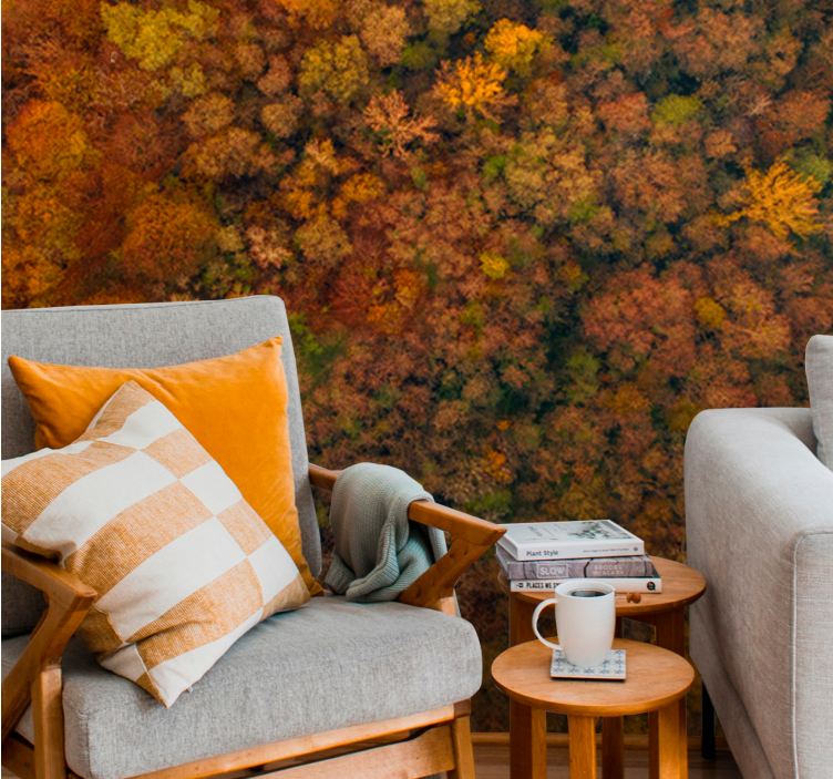 Nature wall mural autumn canopy perspective - TenStickers