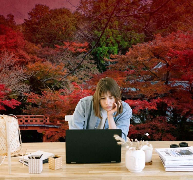 Nature wall mural autumn serenity - TenStickers