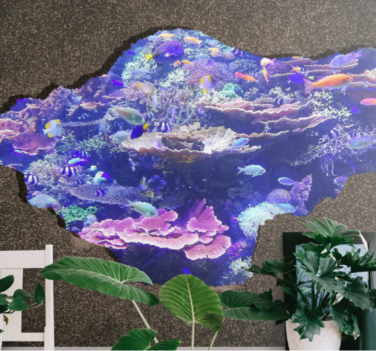 Nature wall mural beneath the waves coral scene - TenStickers